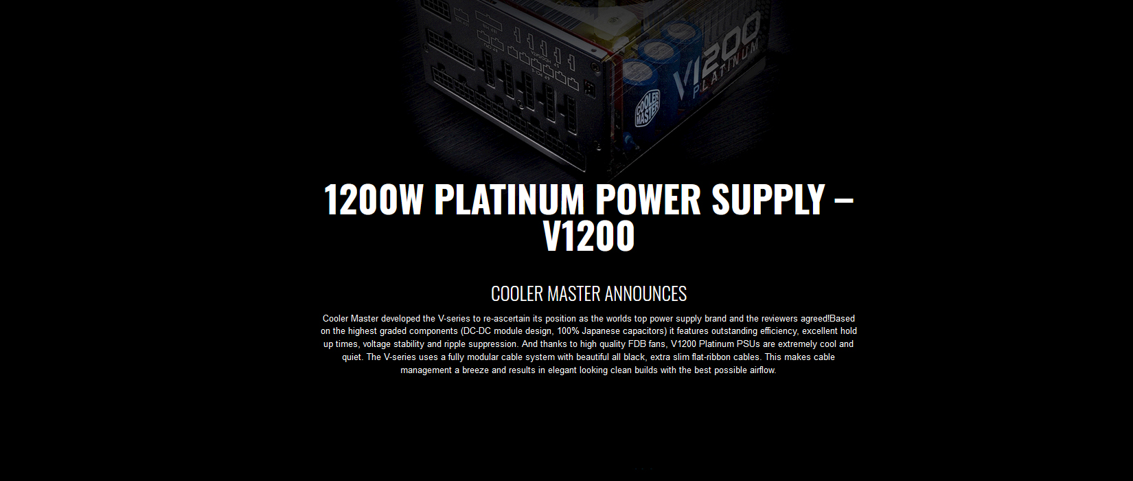 Nguồn Cooler master V1200 1200W ( 80 Plus Platinum / Full Modular) giới thiệu